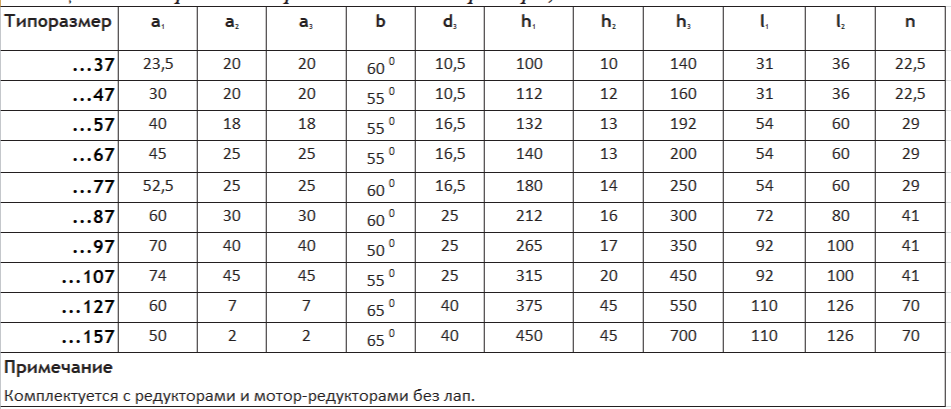 Реактивный кронштейн, размеры